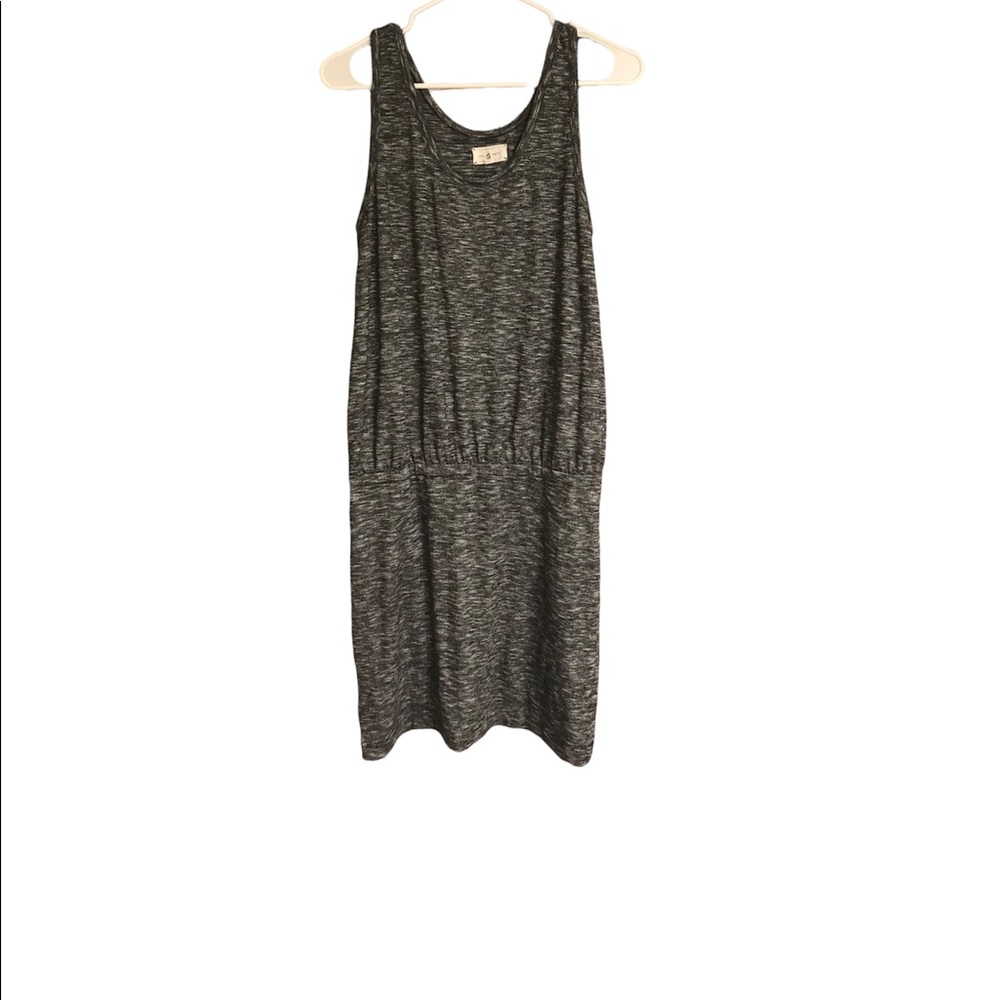 Lou & Gray drop-waist heathered dress medium tank women’s black white
